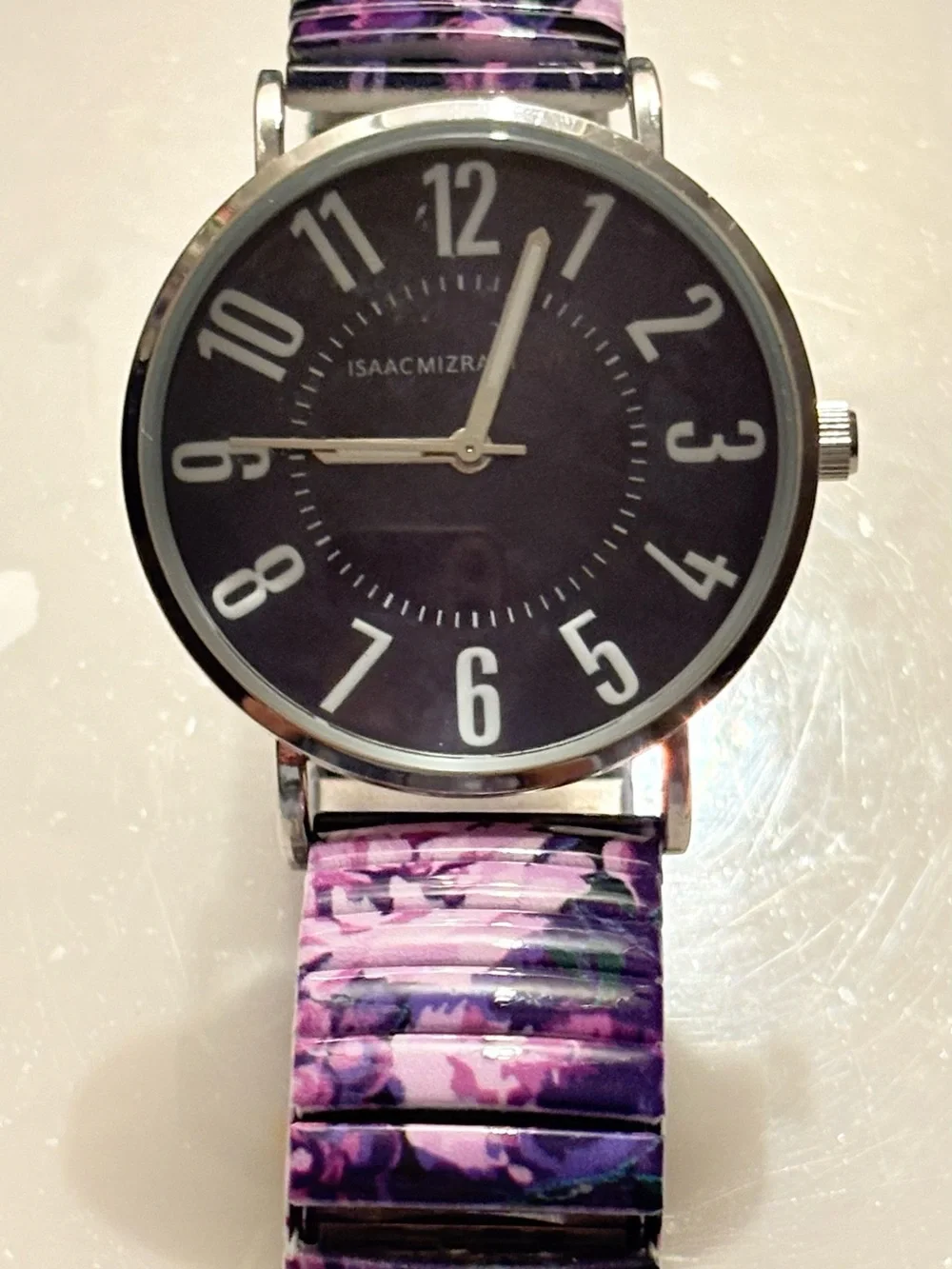 Isaac Mizrahi Floral Purple and Pink Expansion Band Watch It Needs a New Battery